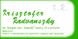 krisztofer radvanszky business card